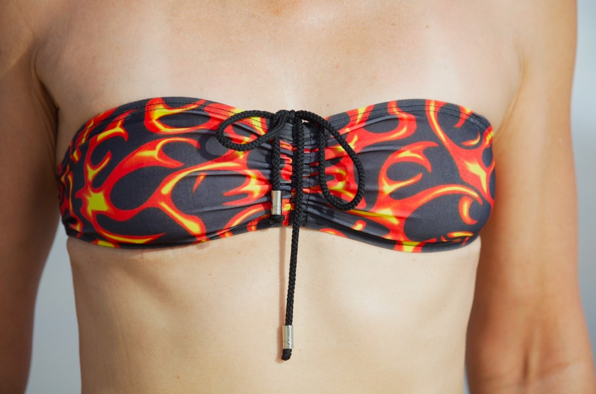 Micro ruched boob tube bandeau
